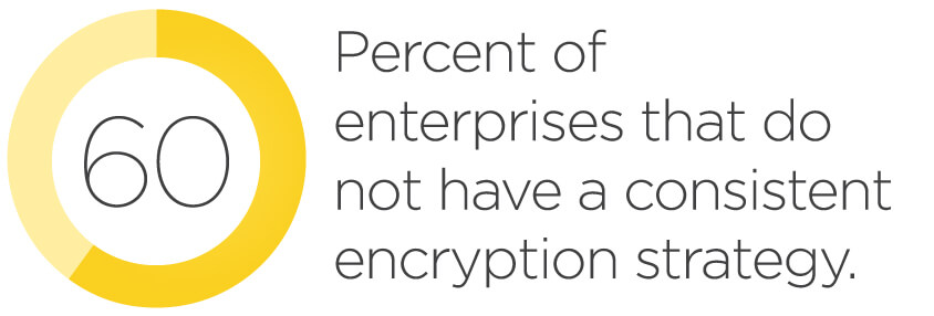 Sixty percent of enterprises do not have a consistent encryption strategy. 