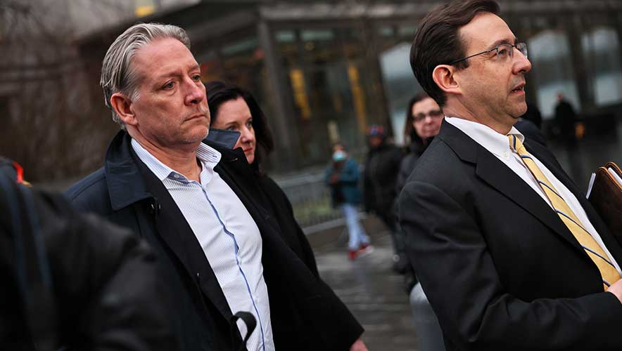NEW YORK, NEW YORK - JANUARY 23: Charles McGonigal, the former head of counterintelligence for the FBI’s New York office (L), and his attorney Seth Ducharme leave Manhattan Federal Court on January 23, 2023 in New York City. McGonigal is being charged with money laundering, and conspiring to violate U.S. sanctions against Russia while secretly working with Russian oligarch Oleg Deripaska. Sergey Shestakov, a former Soviet and Russian diplomat, has also been charged in the case. (Photo by Michael M. Santiago/Getty Images)