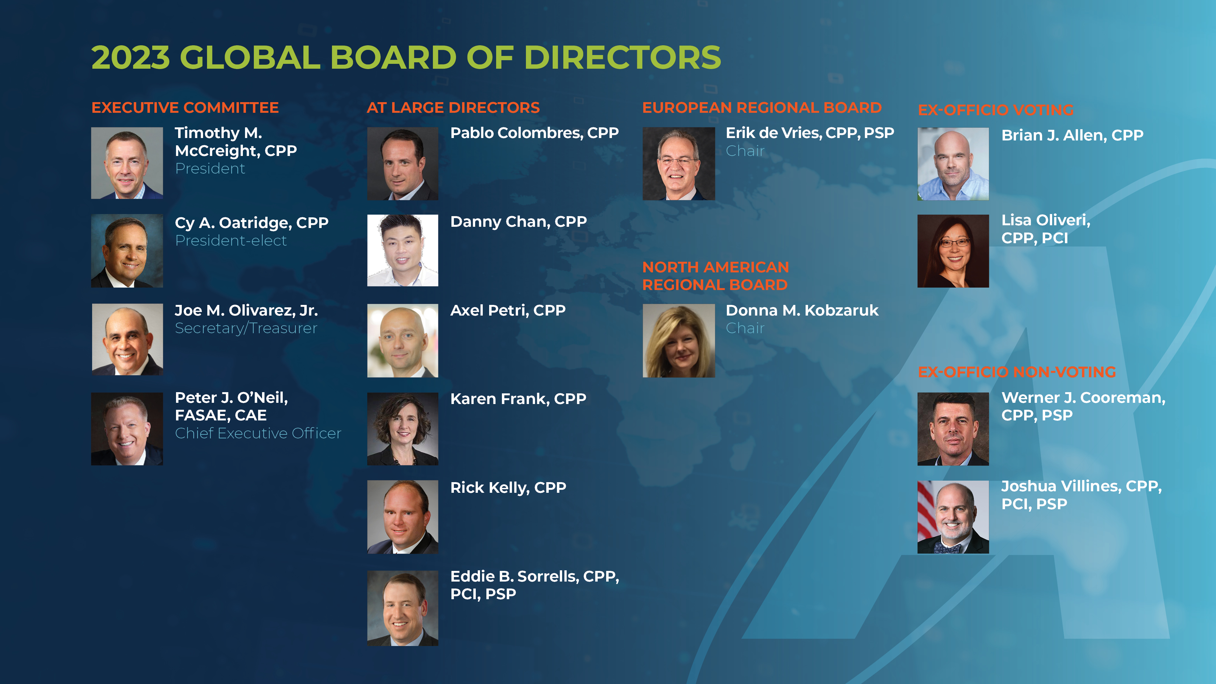 ASIS 2022 Global Board of Directors