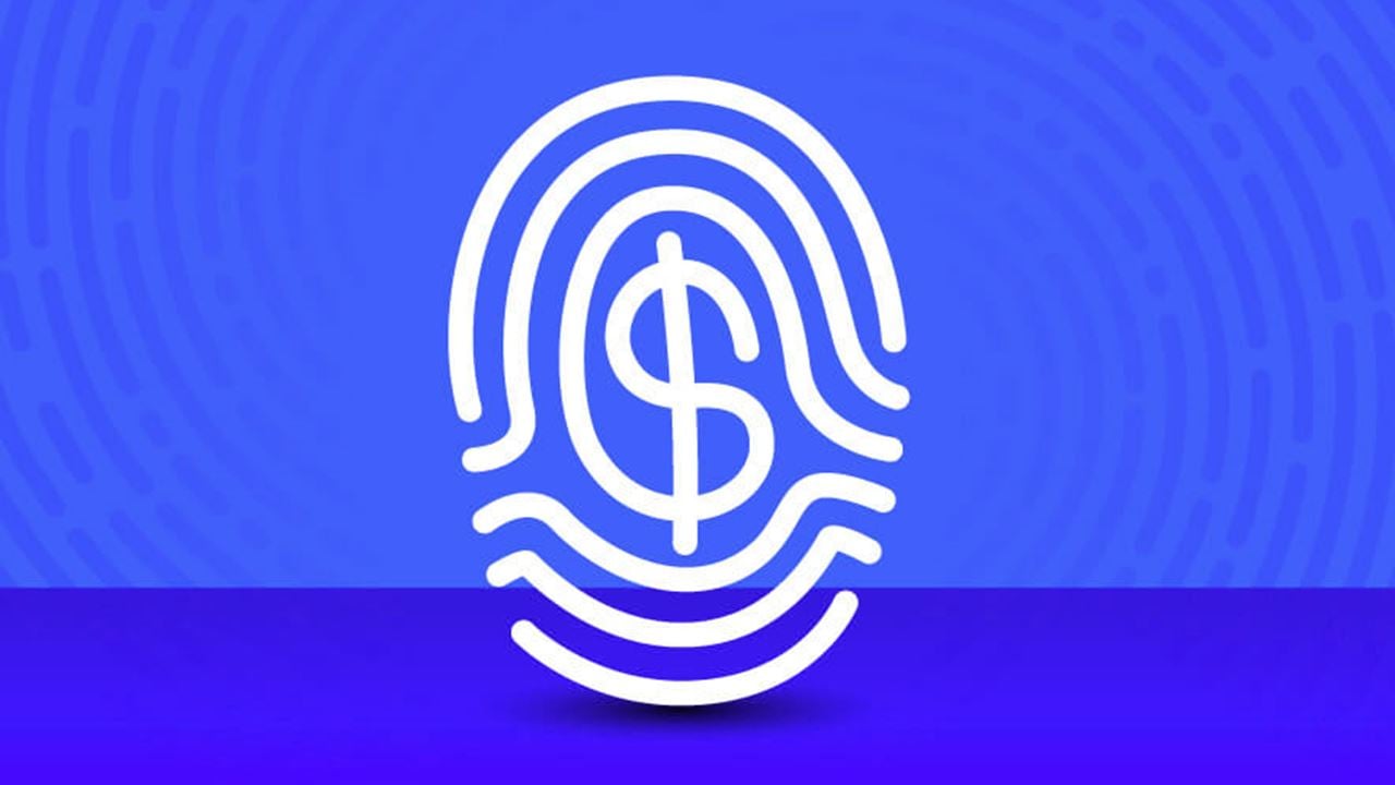 Illustration of a dollar sign hidden in the whorls of a fingerprint