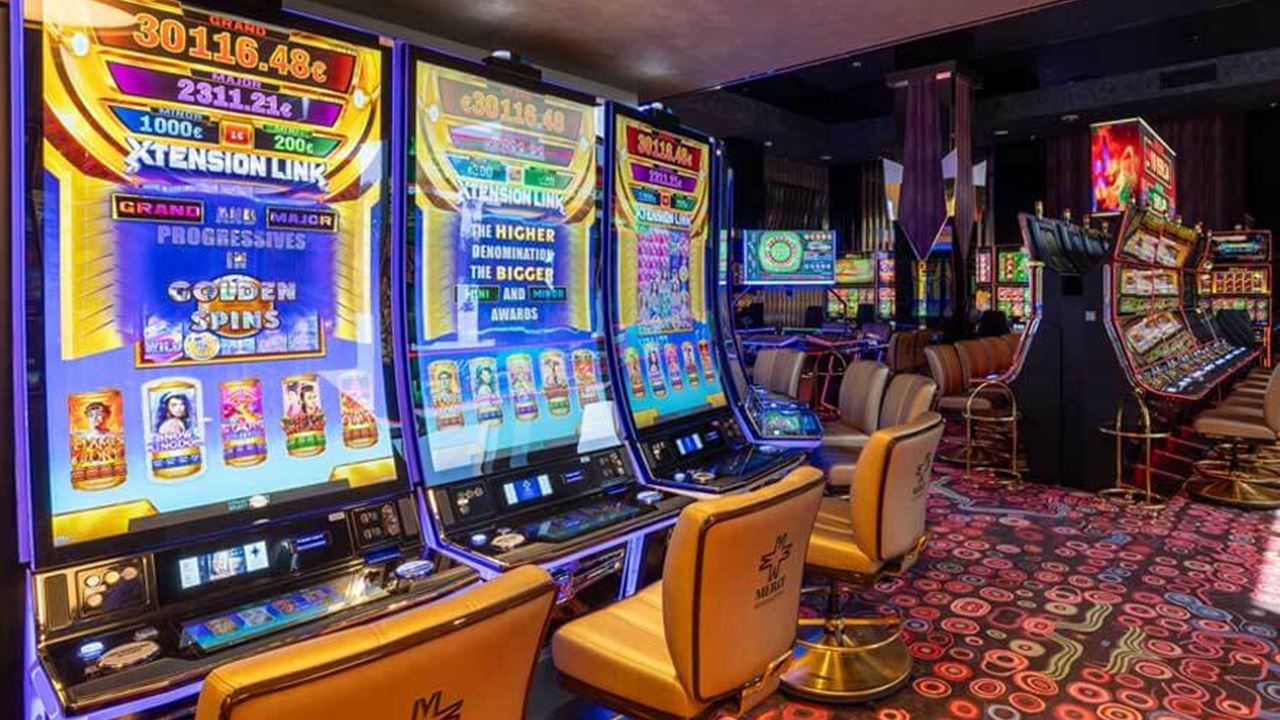 Photo of slot machines in a Merit International casino