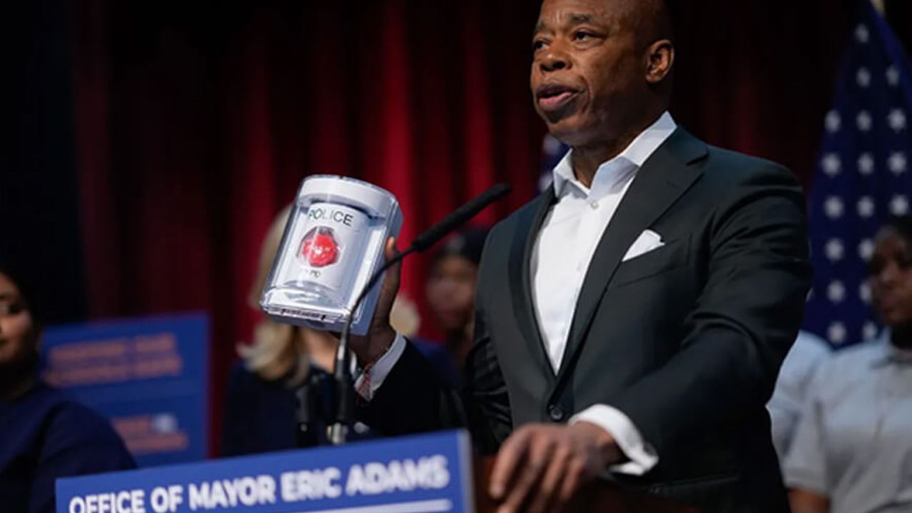 New York City Mayor Eric Adams announces the nation’s first pilot program directly integrating public schools with 911 services