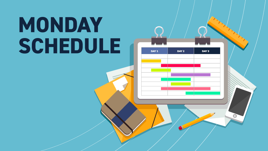 Illustration of schedule, Monday GSX Guide