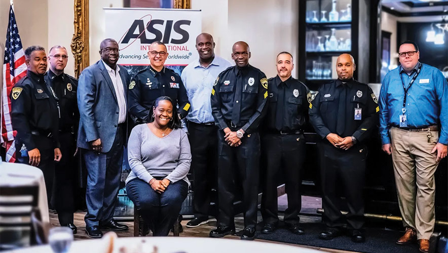 Photo of 10 recipients of the Security Officer Awards and Recognition at the ASIS International Greater Orlando Chapter’s 2022 awards reception.