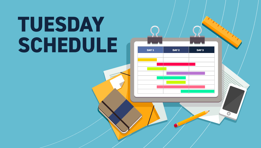 Illustration of schedule, Tuesday GSX Guide
