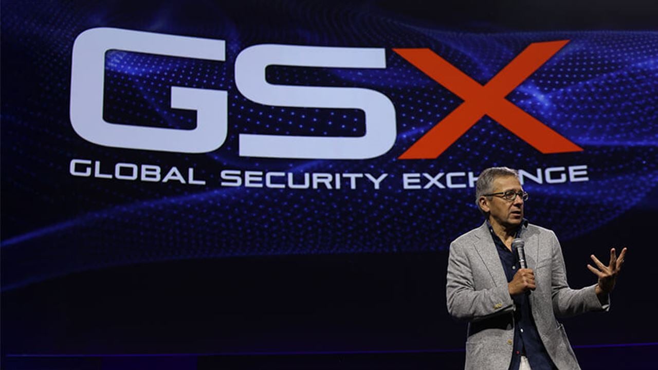 Ian Bremmer speaking at GSX 2025 on U.S. leadership amid geopolitical shifts.