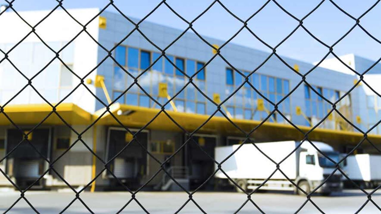 Fencing in front of a building