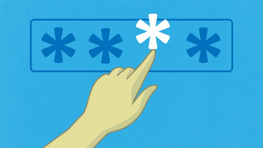 A finger selects a password credential. How can your organization select the best credentials?