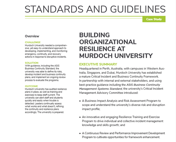 business continuity plan standards